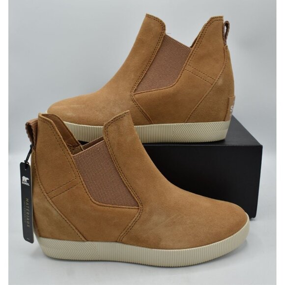 Sorel Women Size 7.5 Out N About Tawny Buff Slip On Wedge II Booties Boots Shoes - Picture 9 of 15